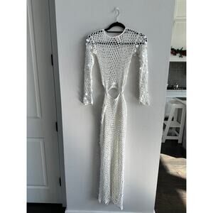 Lilly’s Kloset White crochet cover up dress Size Small